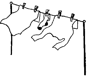 W�sche auf der Leine